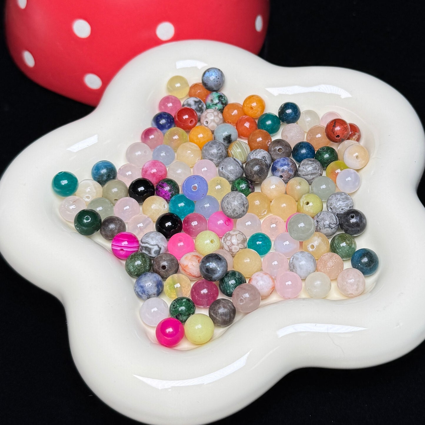 Mix 8mm Natural Crystal Bead