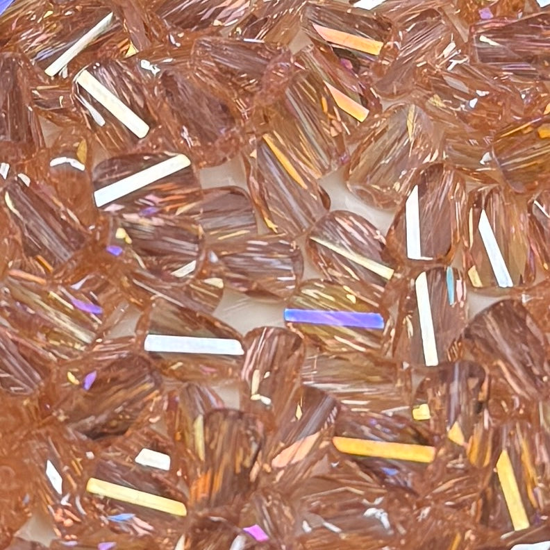 Champagne AB Twisted Glass Beads 4*6mm (GL 17)