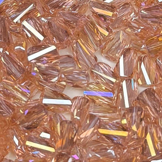 Champagne AB Twisted Glass Beads 4*6mm (GL 17)