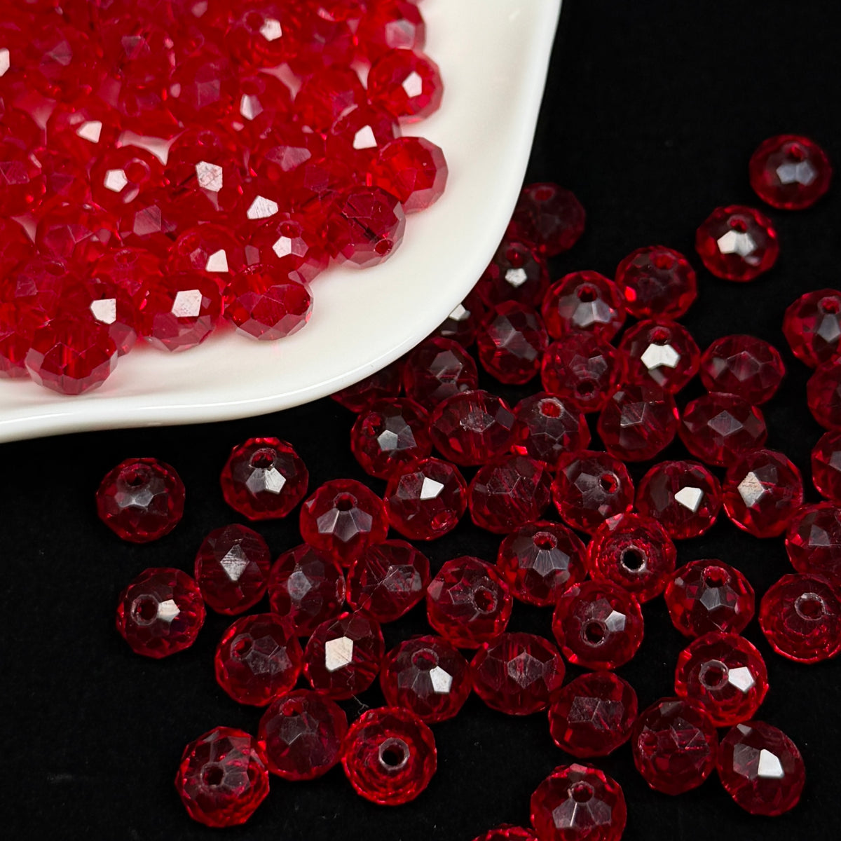 Dark Red Wheel Shape Glass Bead 8mm (GL40 )