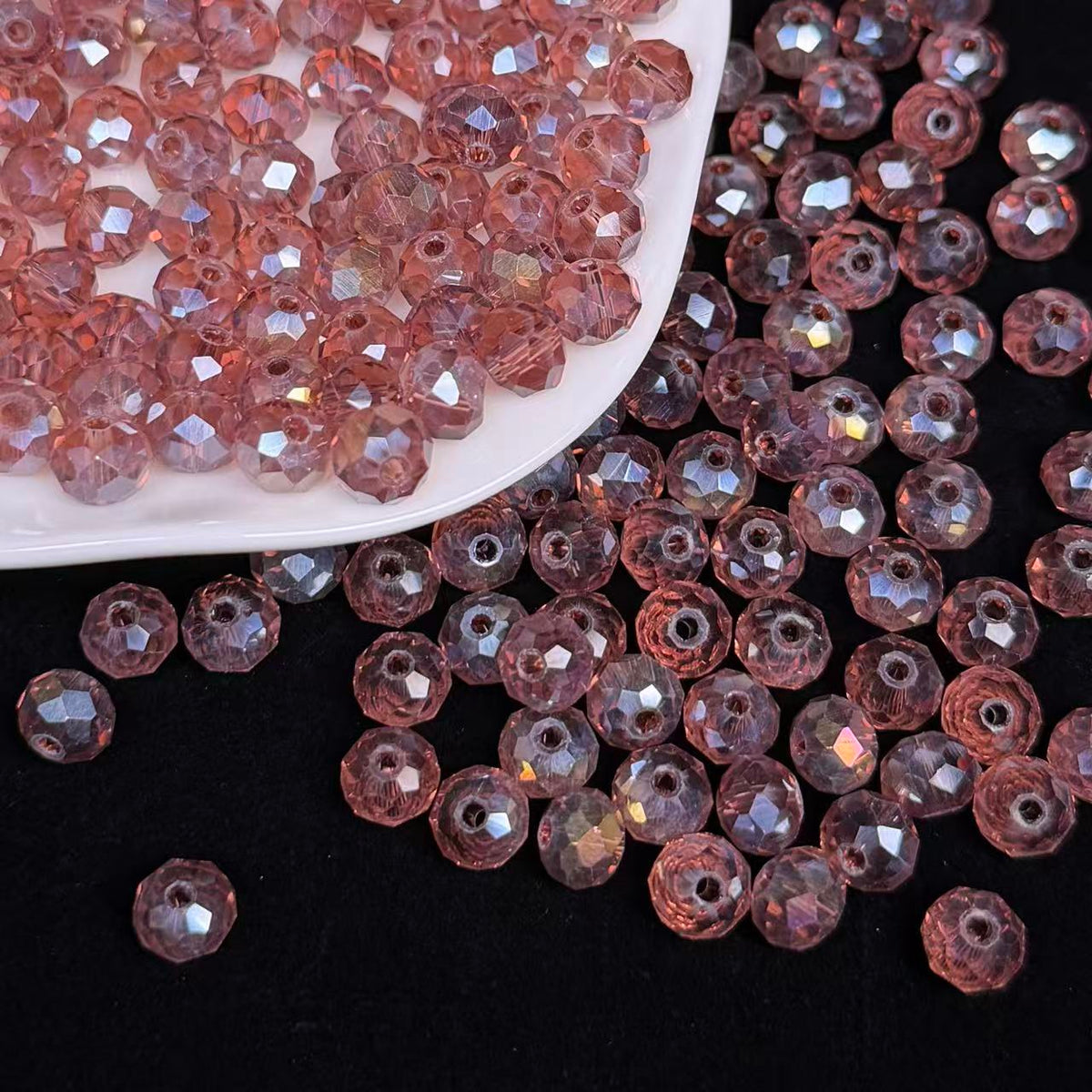 Middle Purple AB Aura Wheel Shape Glass Bead 8mm (GL56)