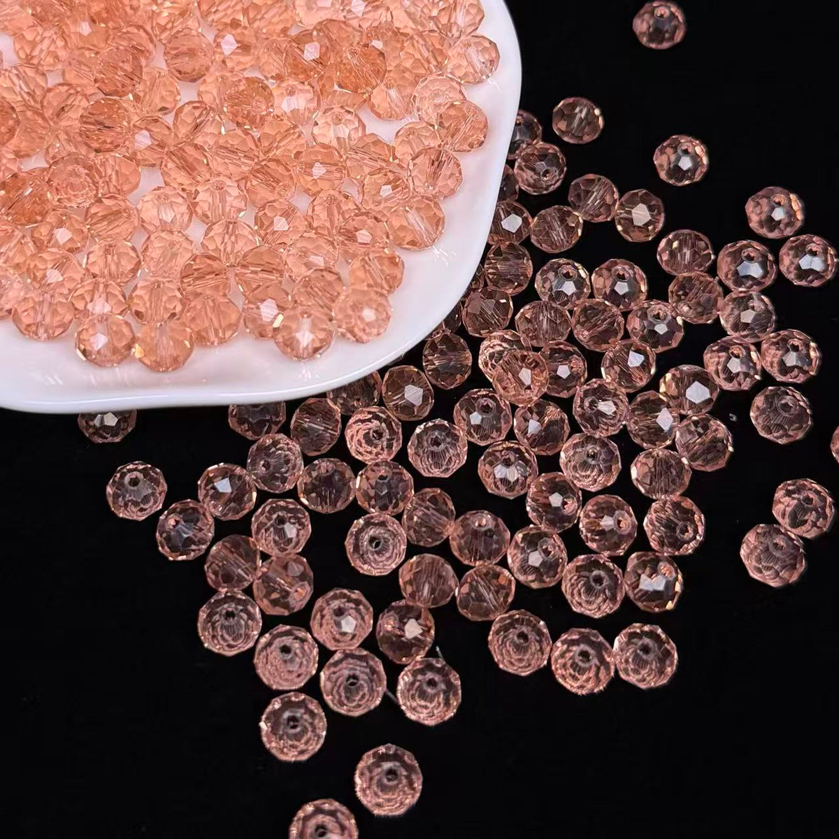Peach Pink Wheel Shape Glass Bead 8mm (GL55)