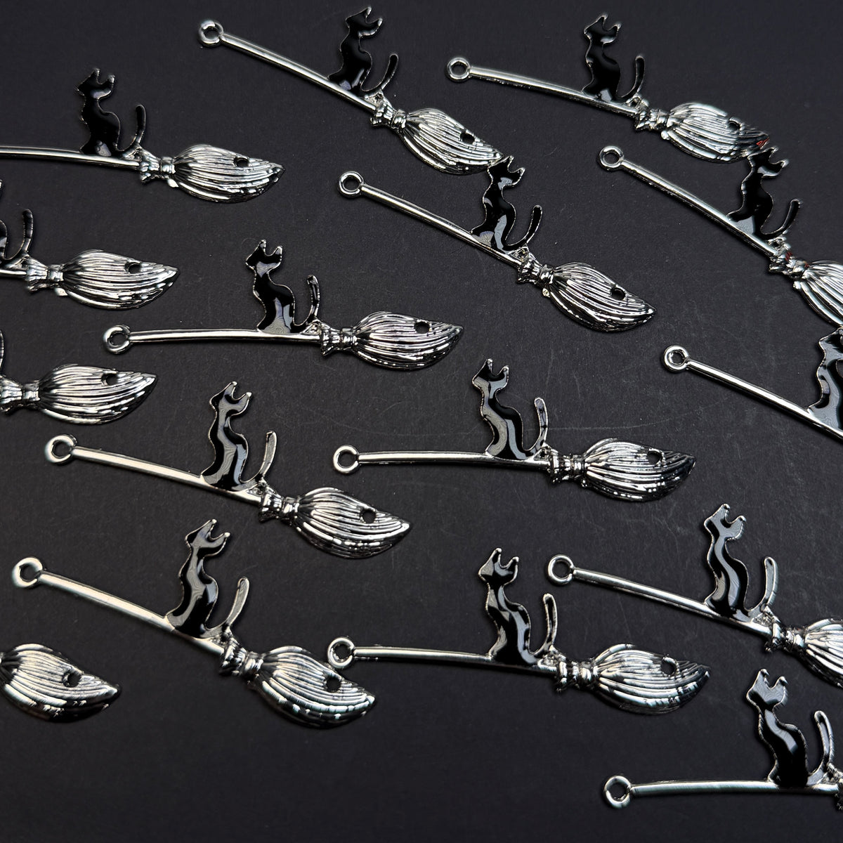Witch Cat Pendant/Charm 18*54mm Alloy Accessories ACJF52