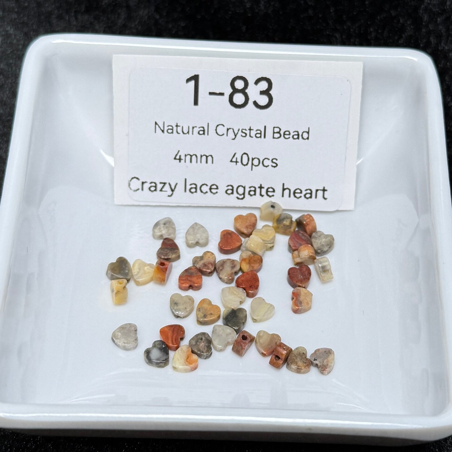 1-83 Crazy lace agate heart
Natural Crystal Bead4mm 40pcs