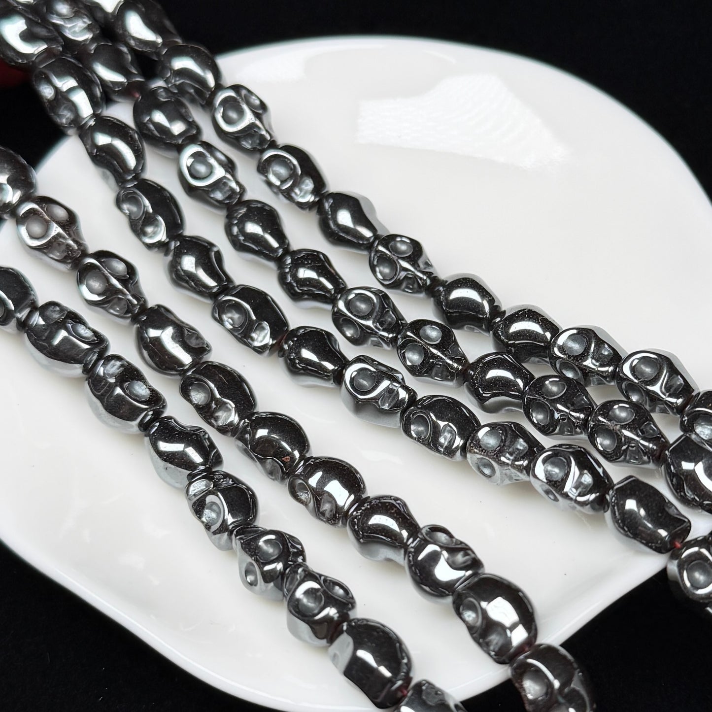 Skull 8*10mm Hematite Strand Crystal Bead