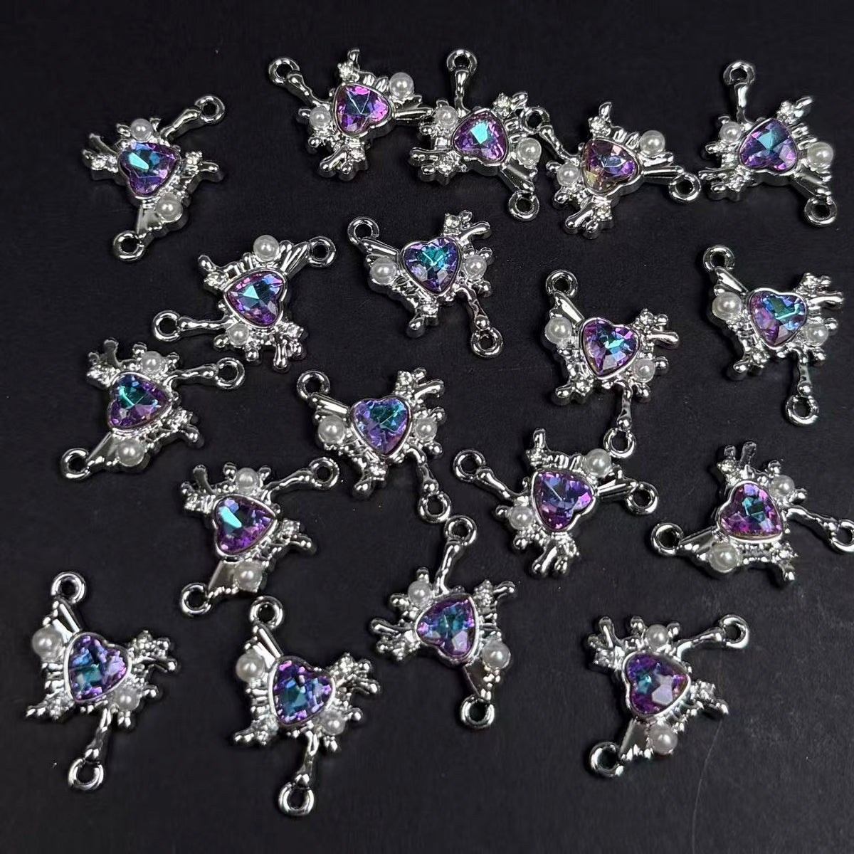 Heart Wing Pendant 15*14.5mm Alloy Accessories ACJF105
