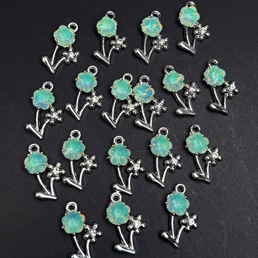 Flower Pendant 13*19mm Alloy Accessories ACJF121-124