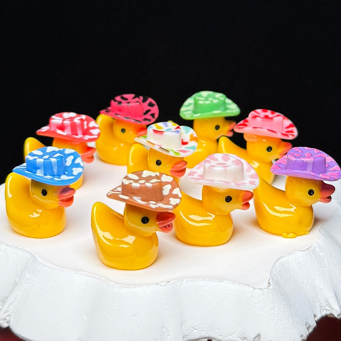 Rainbow Hat Duck Mini Figurine