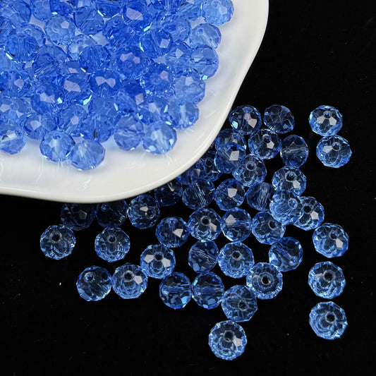 Light Blue Wheel Shape Glass Bead 8mm (GL 36）