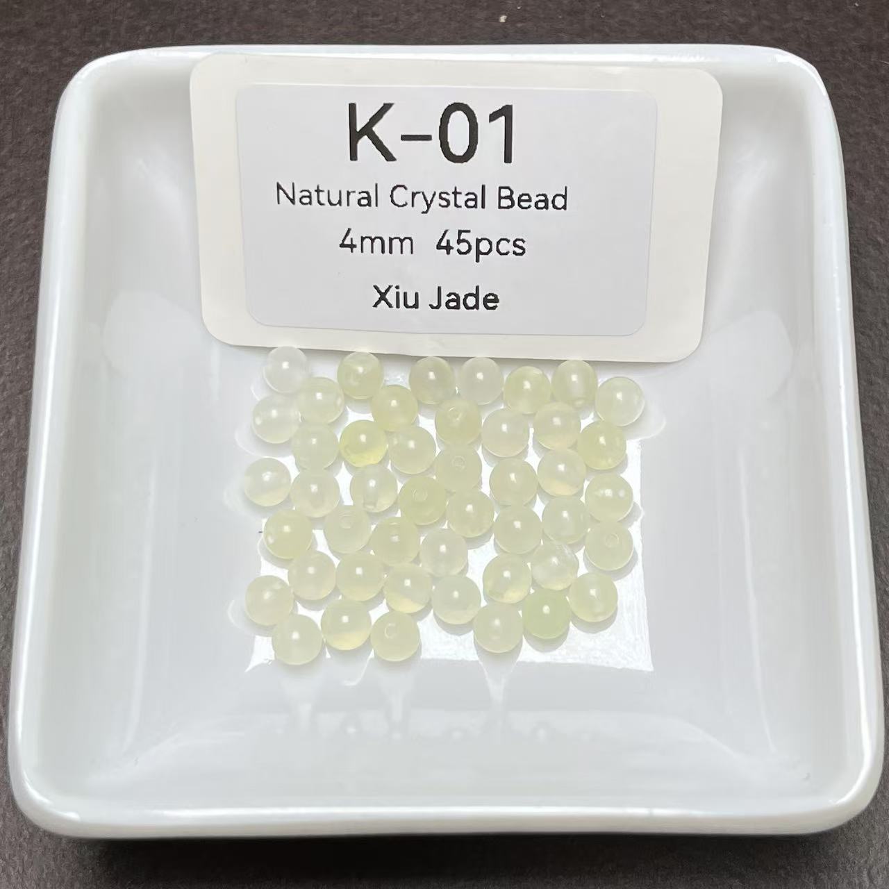 K-01  Xiu Jade  Natural Crystal Bead 4mm 45pcs