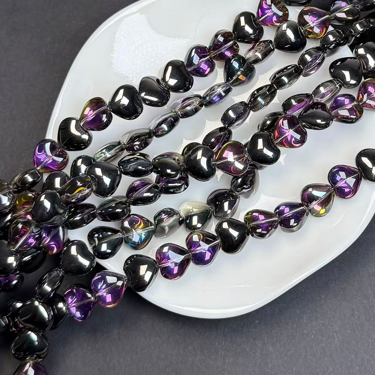 Heart Shape Glass Bead Strand 10mm(GLYX10-13)