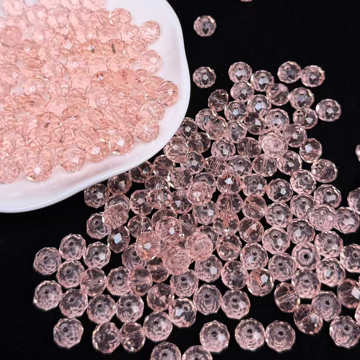 Water Pink Wheel Shape Glass Bead 8mm (GL43）