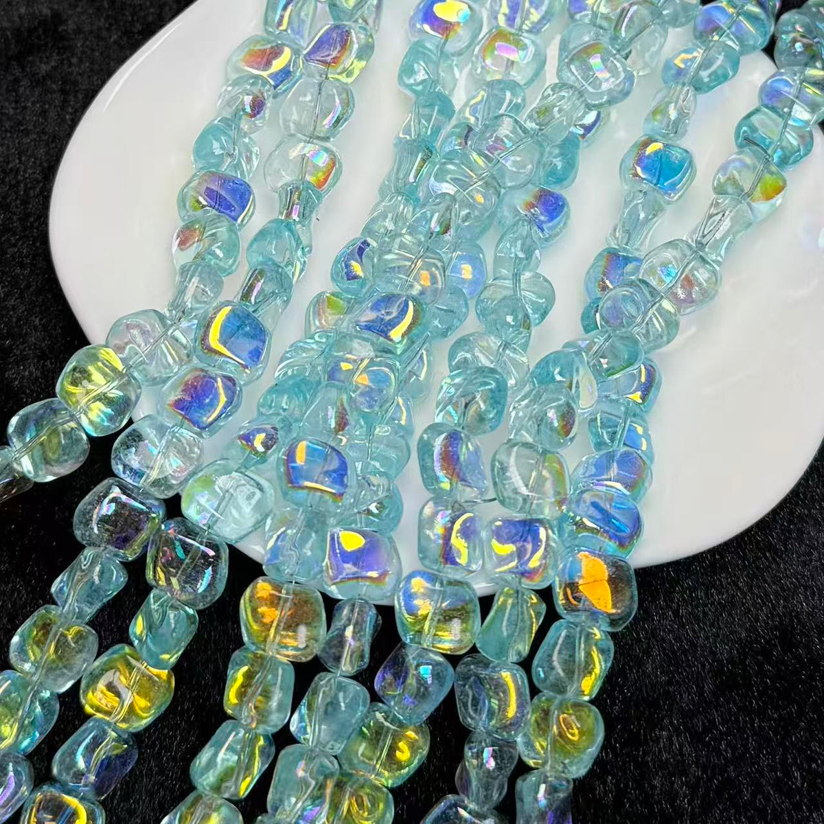 Free Form Glass Bead Strand 10mm(GLYX4-5)