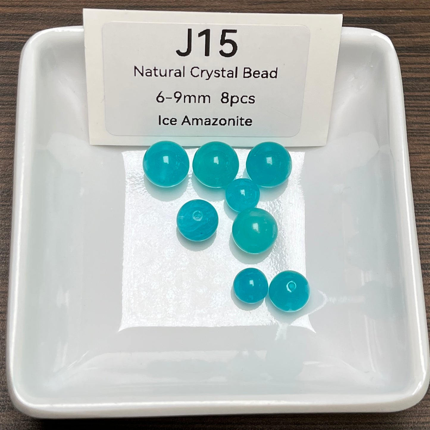 J15 lce Amazonite Natural Crystal Bead 6-9mm 8pcs