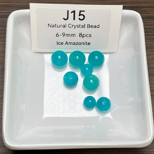 J15 lce Amazonite Natural Crystal Bead 6-9mm 8pcs