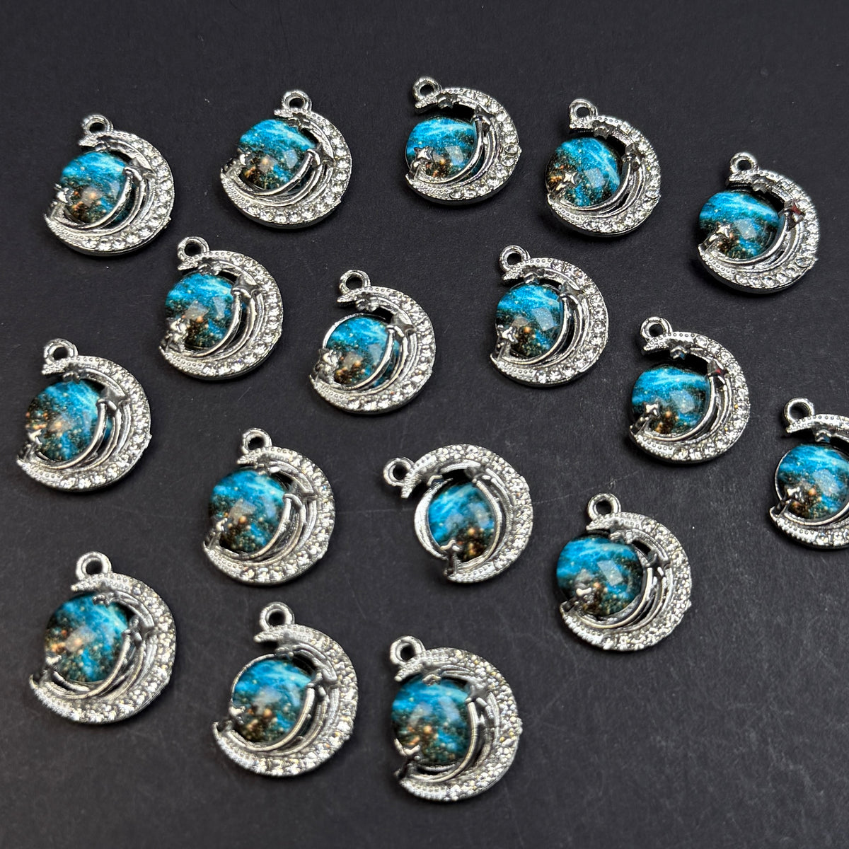 Moon & Star Pendant/Charm 16*14mm  Alloy Accessories ACJF61