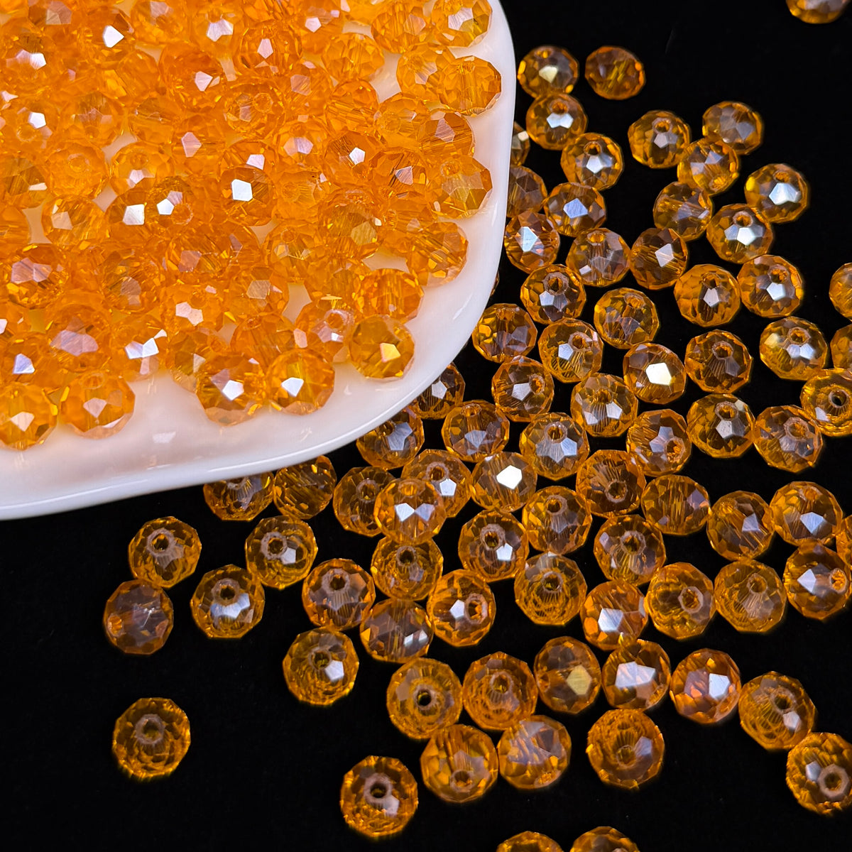 Orange AB Aura Wheel Shape Glass Bead 8mm (GL53)