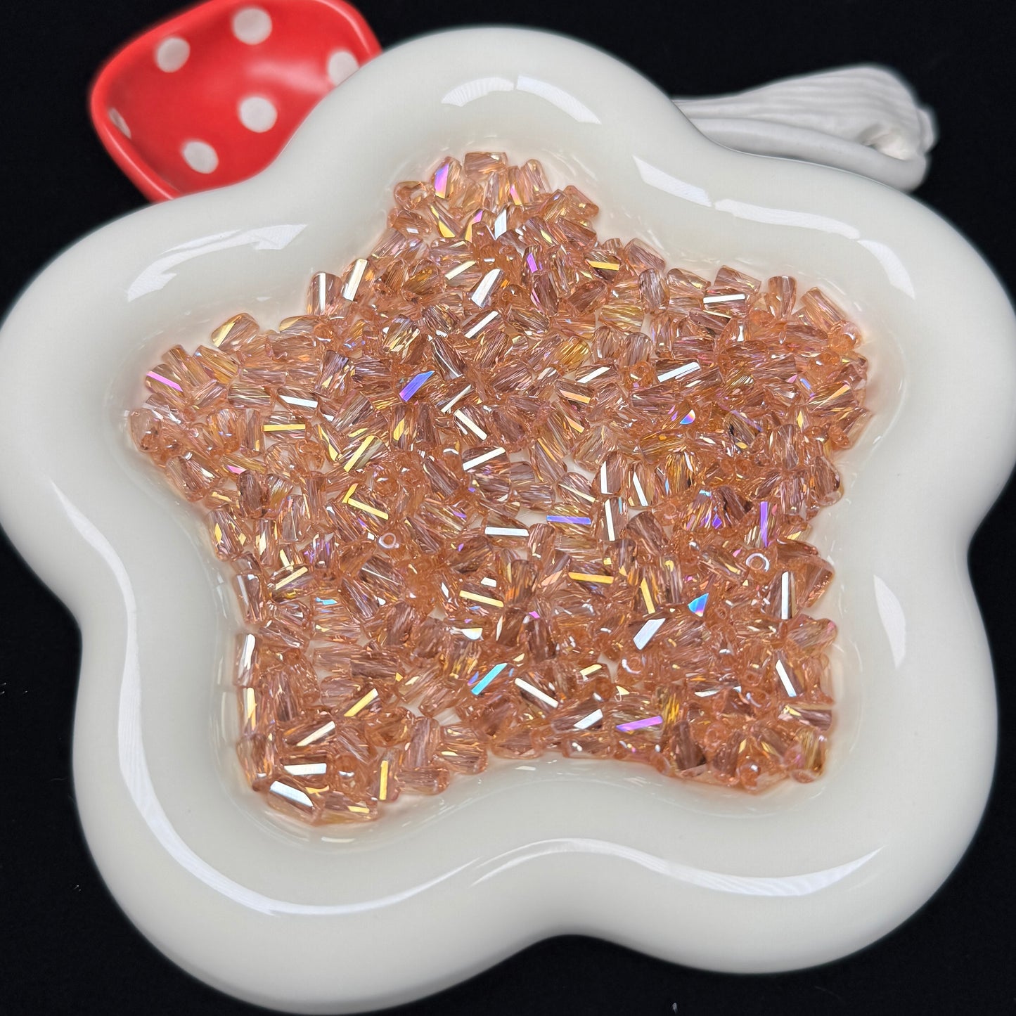 Champagne AB Twisted Glass Beads 4*6mm (GL 17)