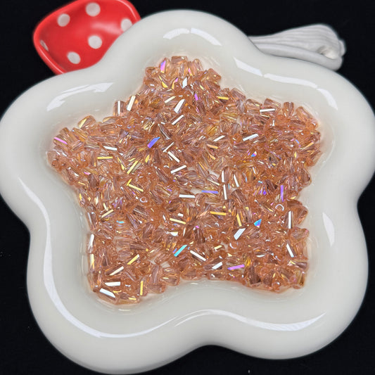 Champagne AB Twisted Glass Beads 4*6mm (GL 17)