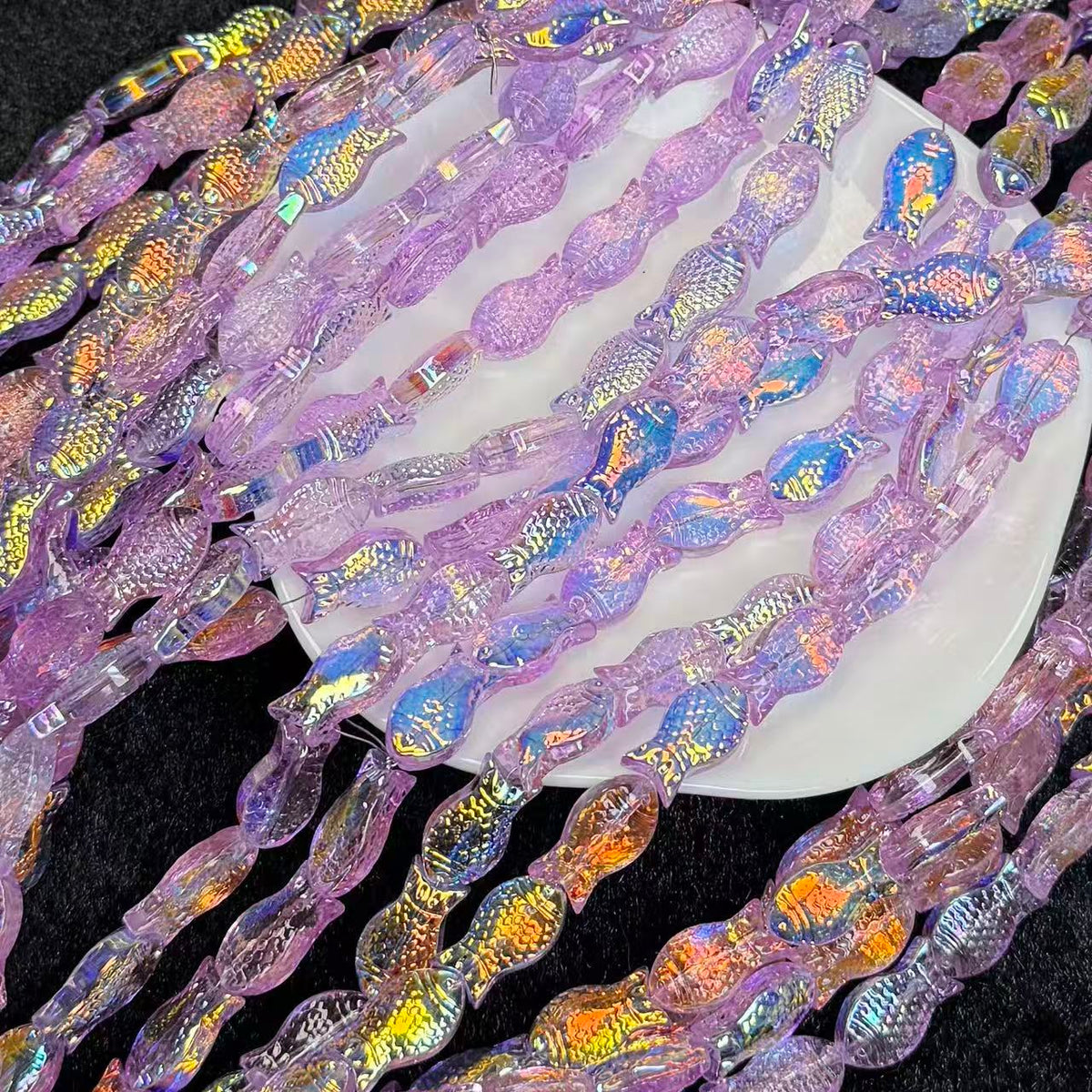 Fish Glass Bead Strand 8x15mm(GLYX6-9)