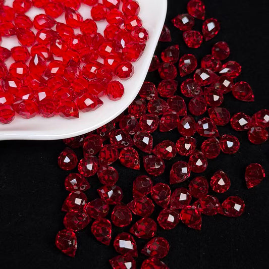 Red Tear Drop Shape Glass Bead 8mm (GL49）