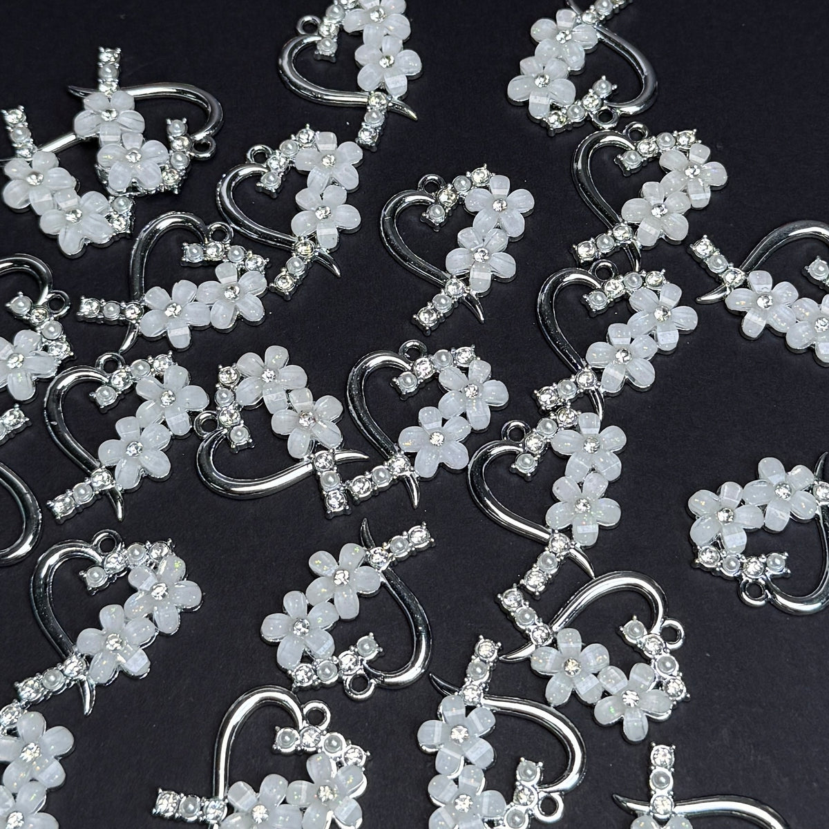 Flower Heart Pendant/Charm 23*23mm Alloy Accessories