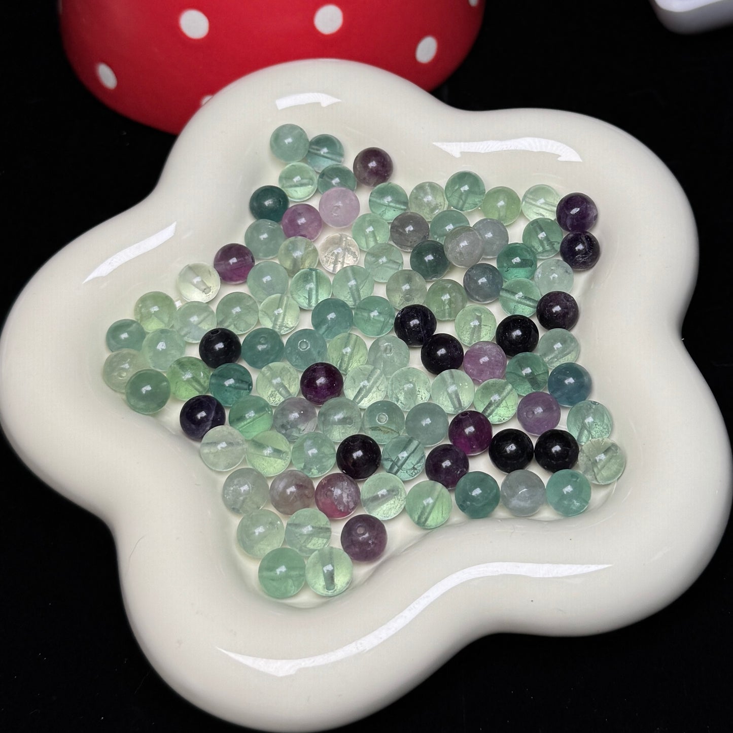 Fluorite 8mm Natural Crystal Bead