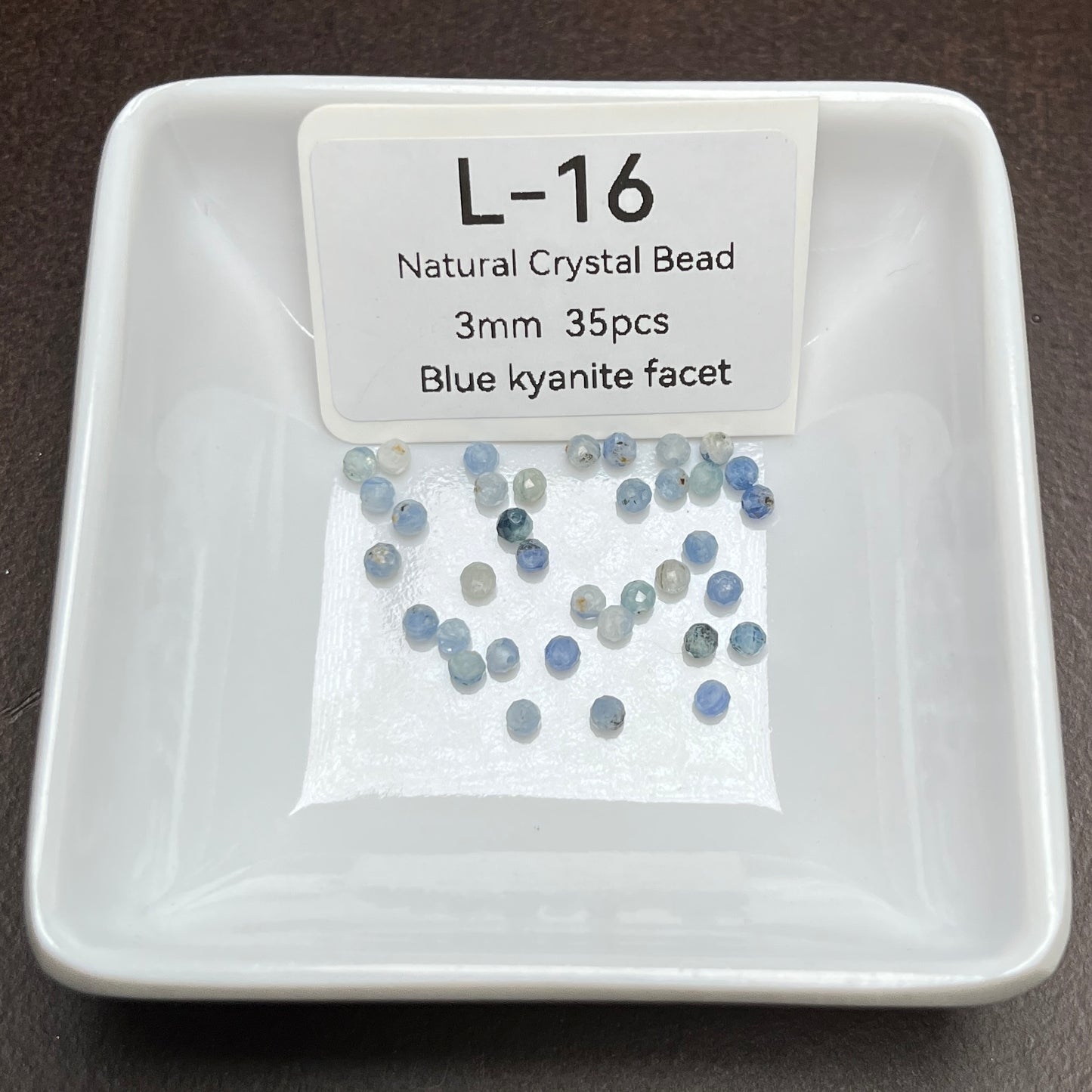L-16 Blue kyanite facet Natural Crystal Bead 3mm 35pcs