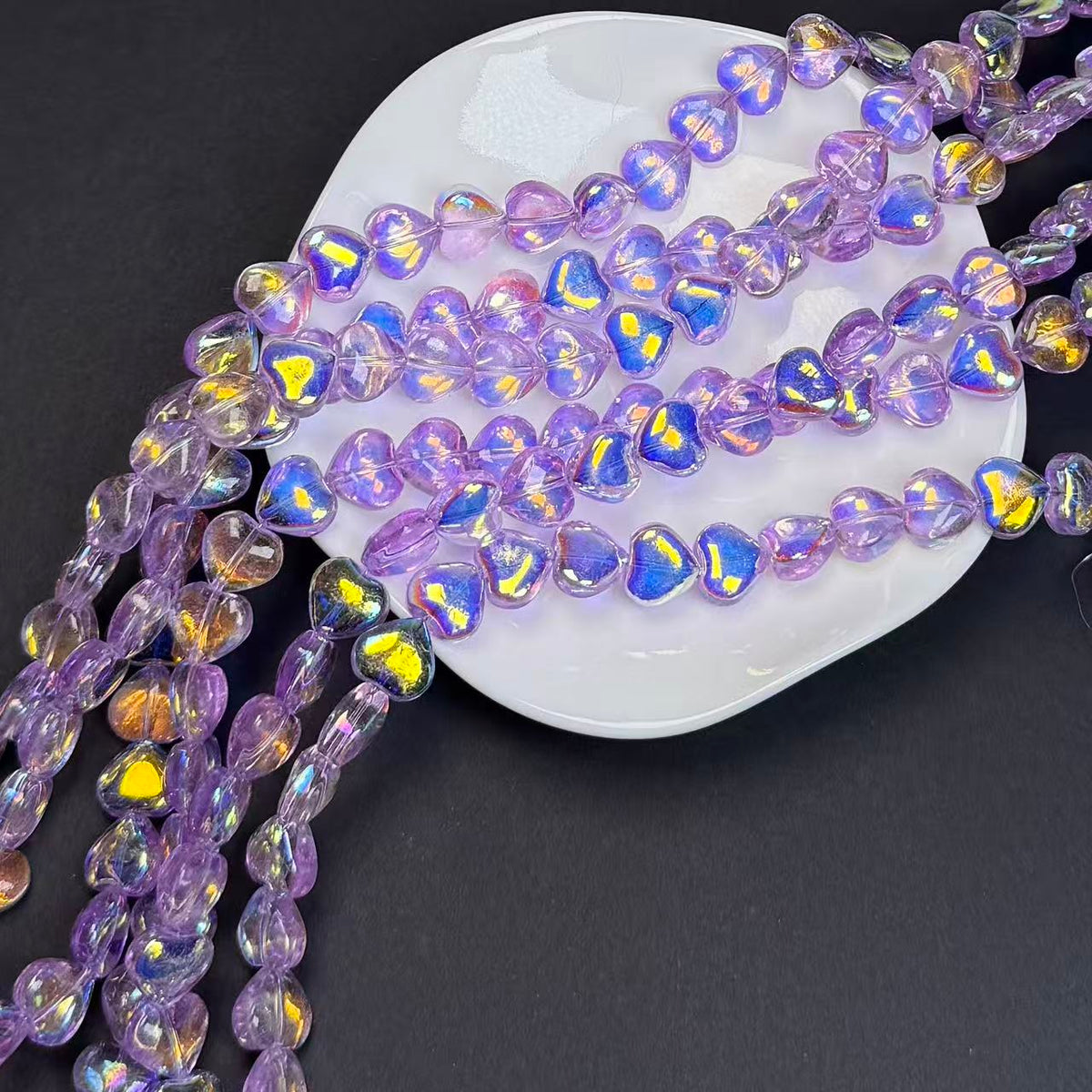 Heart Shape Glass Bead Strand 10mm(GLYX10-13)
