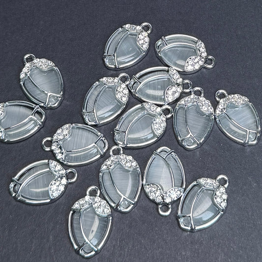 Oval Cat Eye Pendant/Charm 13*17mm Alloy Accessories