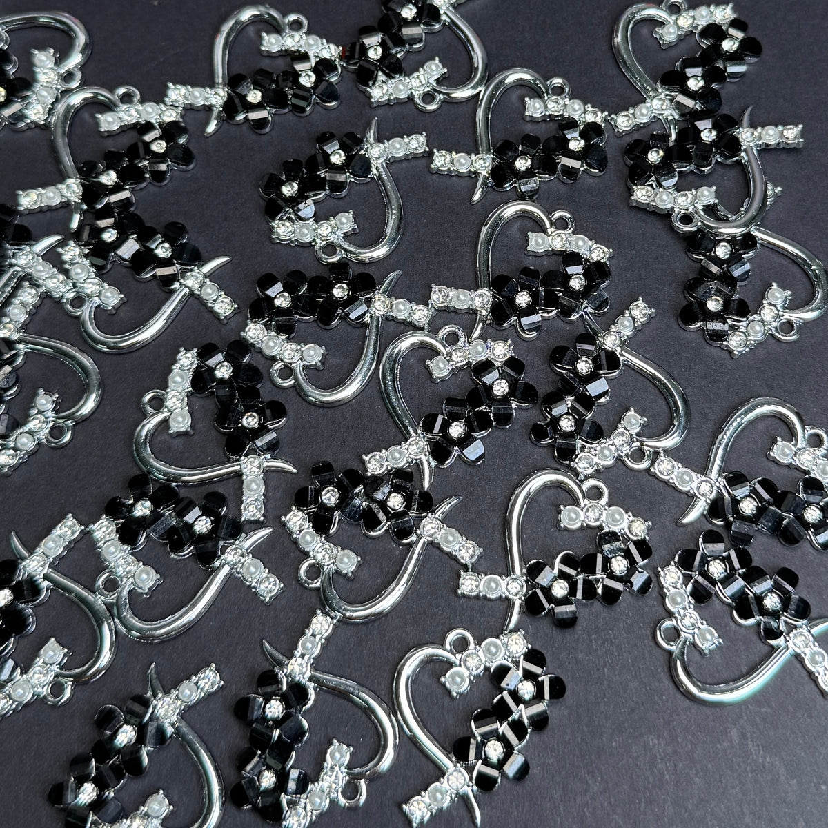 Flower Heart Pendant/Charm 23*23mm Alloy Accessories