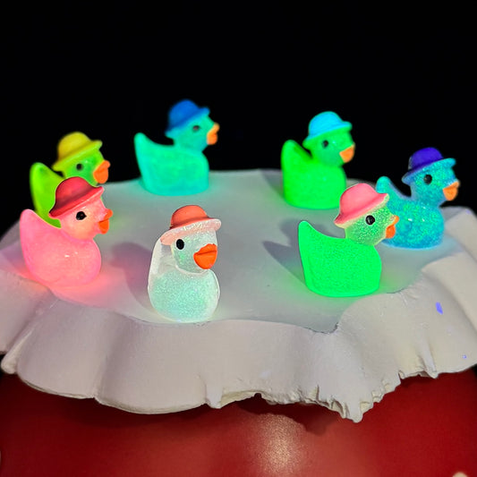 Luminous Hat Duck Mini Figurine