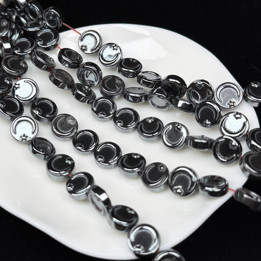 Moon&Star Hematite Strand Crystal Bead