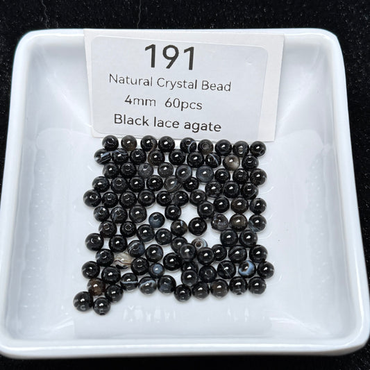 191 Blacklace agate 4mm 60pcs