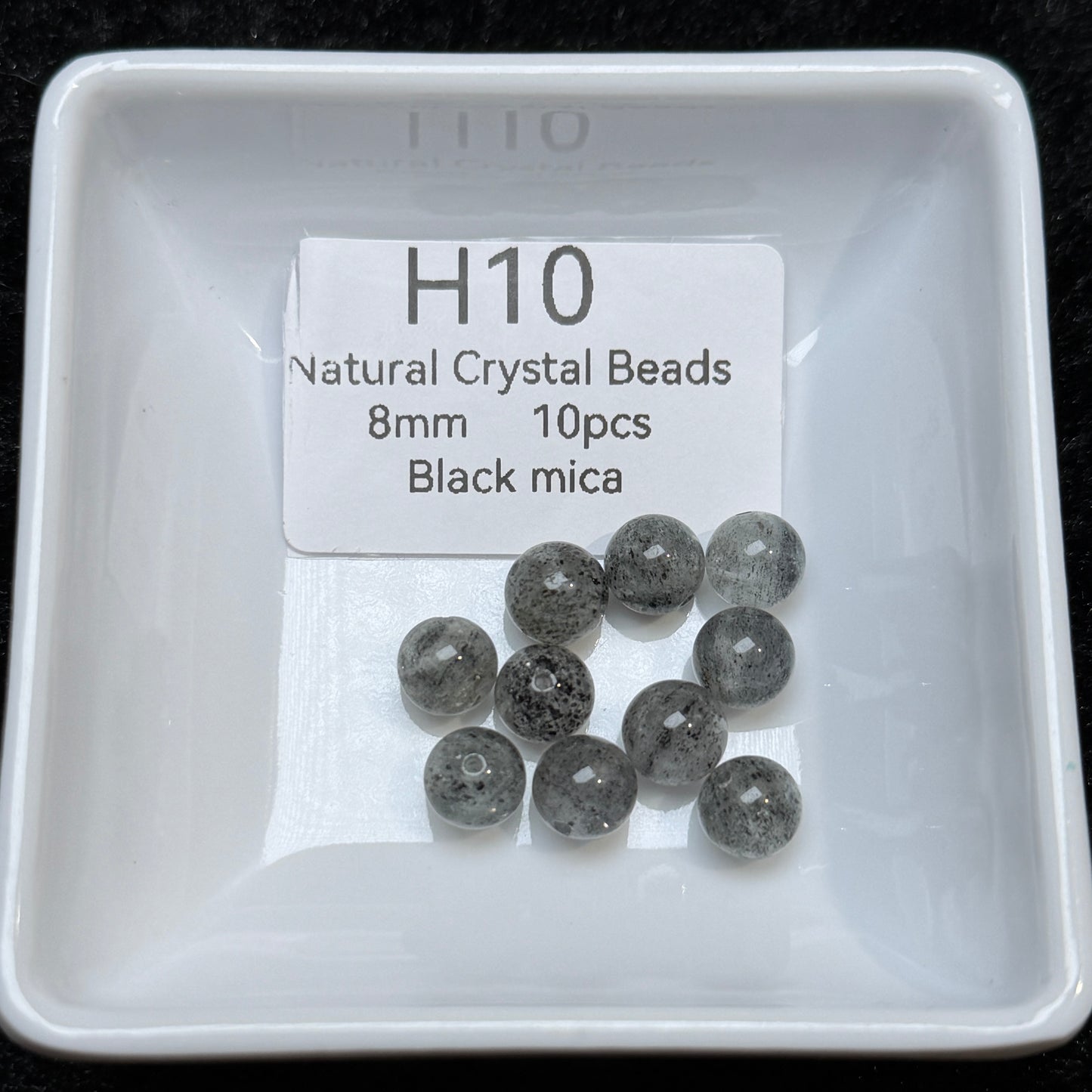H10 ブラックマイカ
天然クリスタルビーズ
8mm 10個