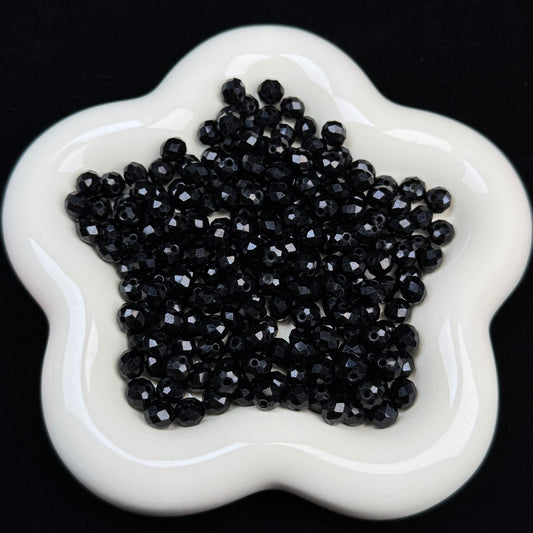 Black Wheel Shape Glass Bead 8mm (GL 37）
