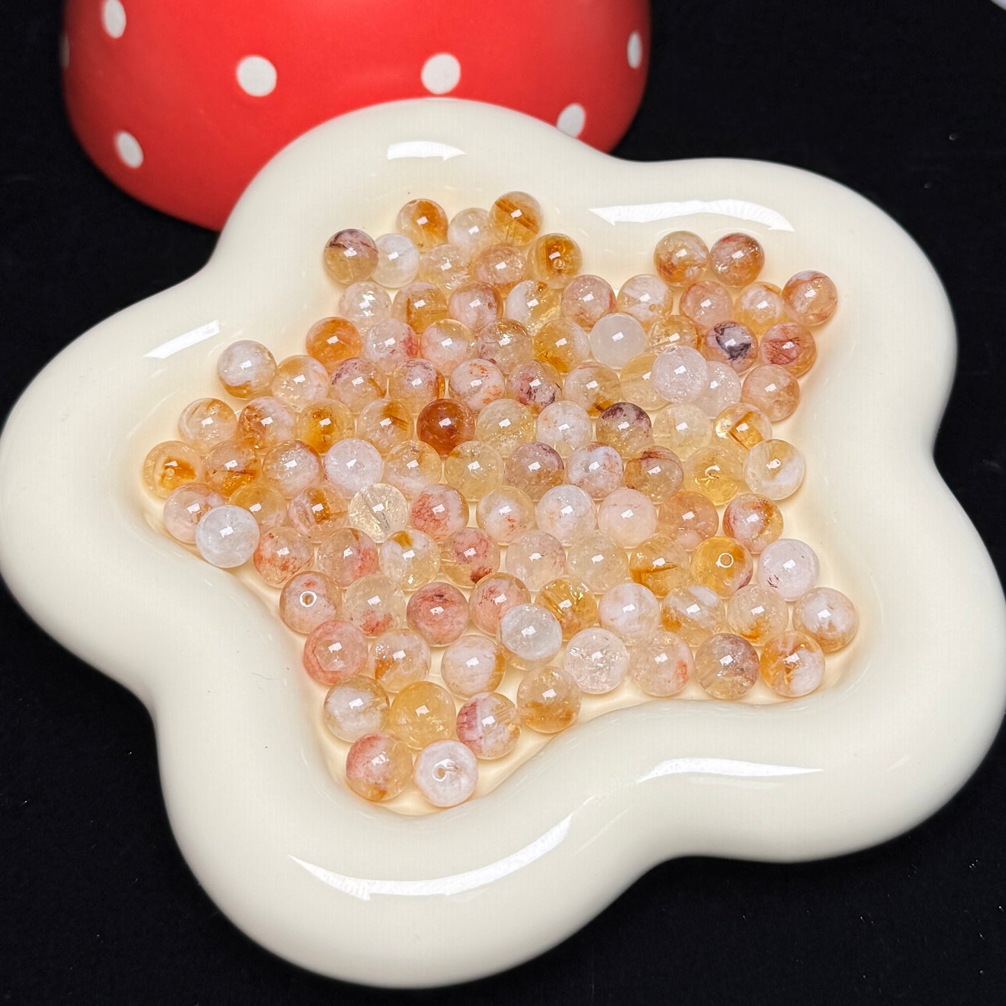 Milky Citrine(heat treated ) 8mm Natural Crystal Bead