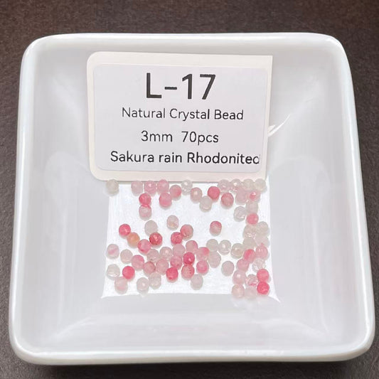 L-17 Sakura rain Rhodonited Natural Crystal Bead 3mm 70pcs