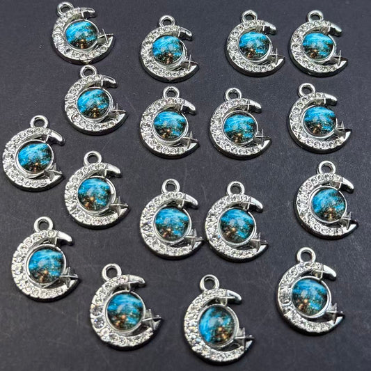 Moon & Star Pendant/Charm 16*15mm Alloy Accessories ACJF58