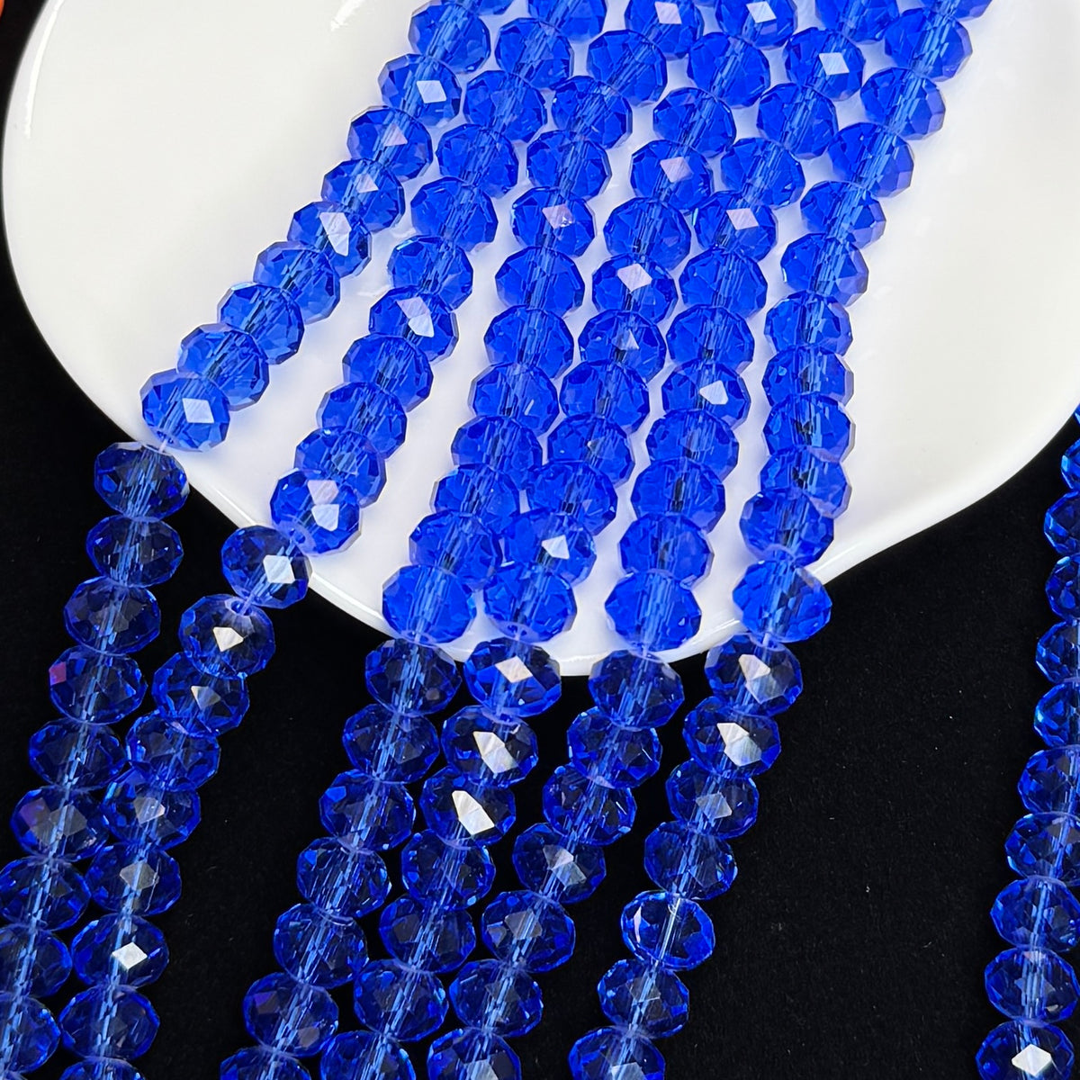 Royal Blue Wheel Shape Glass Bead 8mm (GL68)